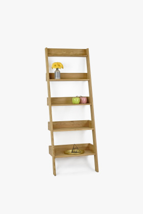 Tömör tölgyfa polcos szekrény 5 polccal, skandináv dizájn,